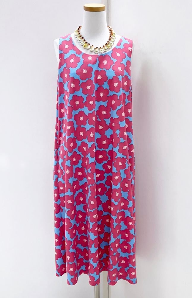 メネフネオリジナルワンピース 　M-551 Pua hau nani プア ハウ ナニ　［キャンディーブルー/グァバ］　