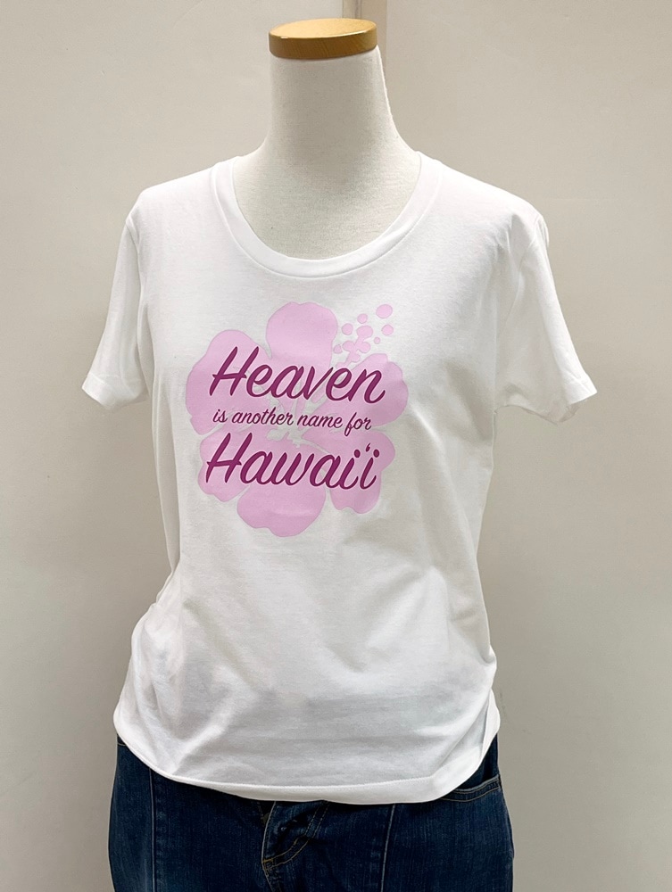 Heavenly Hawaii 　ヘブンリィ ハワイ　Tシャツ　半袖        ［ホワイト/ピンク］