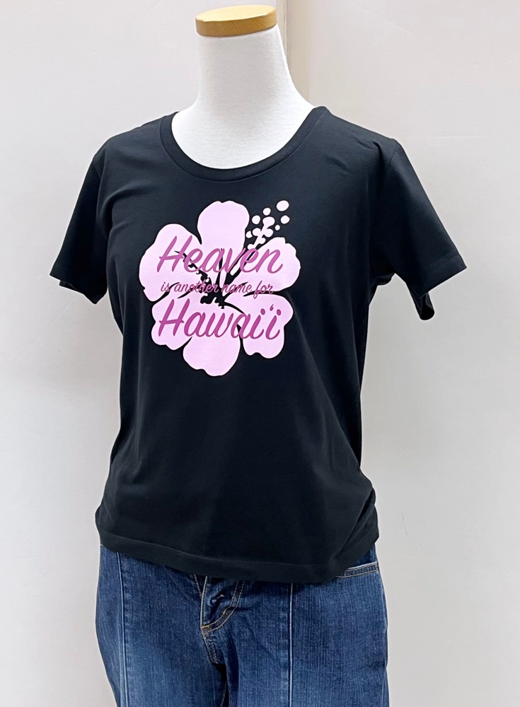 Heavenly Hawaii 　ヘブンリィ ハワイ　Tシャツ　半袖        ［ブラック/ピンク］