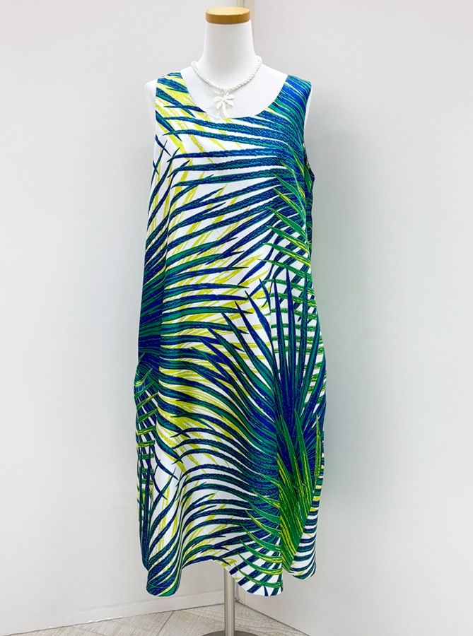 メネフネオリジナルワンピース 　M-551　Loulu ロウル ［ロイヤルブルー/ライムグリーン］　