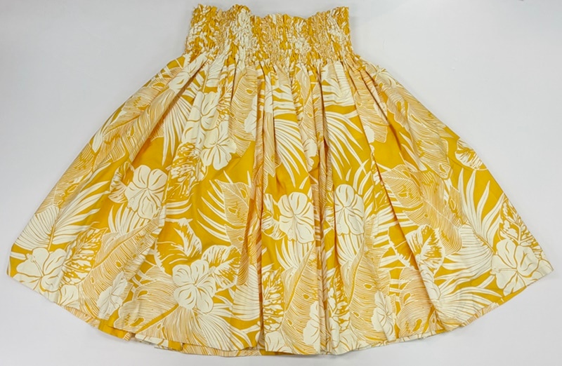オリジナルパウスカート3.6ｍパウスカート70cm丈　トロピカルフォレスト ［イエロー/ホワイト］