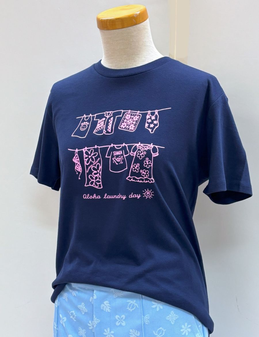 aloha laundry day  アロハランドリーデイ　Tシャツ　半袖［ネイビー］