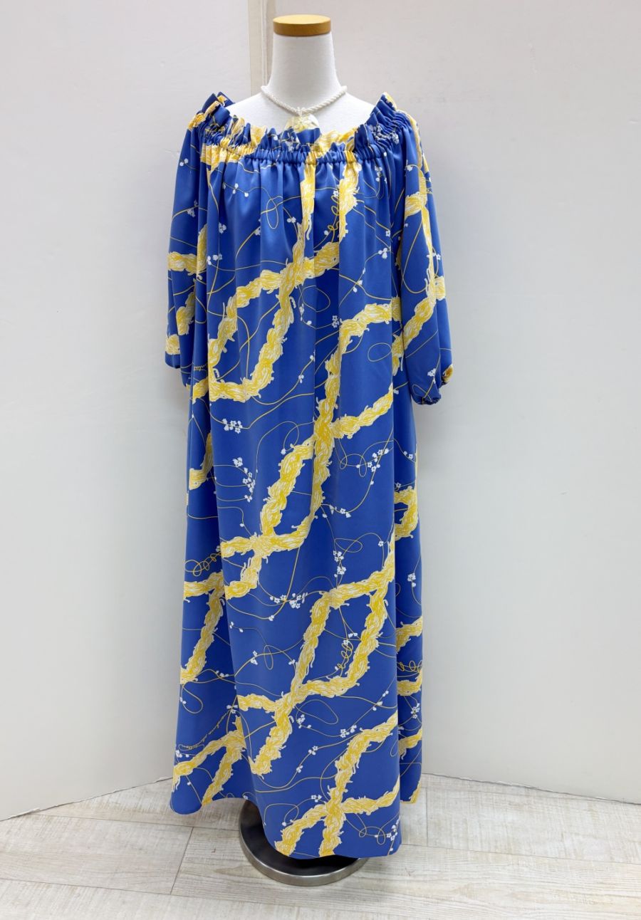 メネフネオリジナルワンピース O-831　レイ　オ　ラナイ （ブルー/ゴールド）