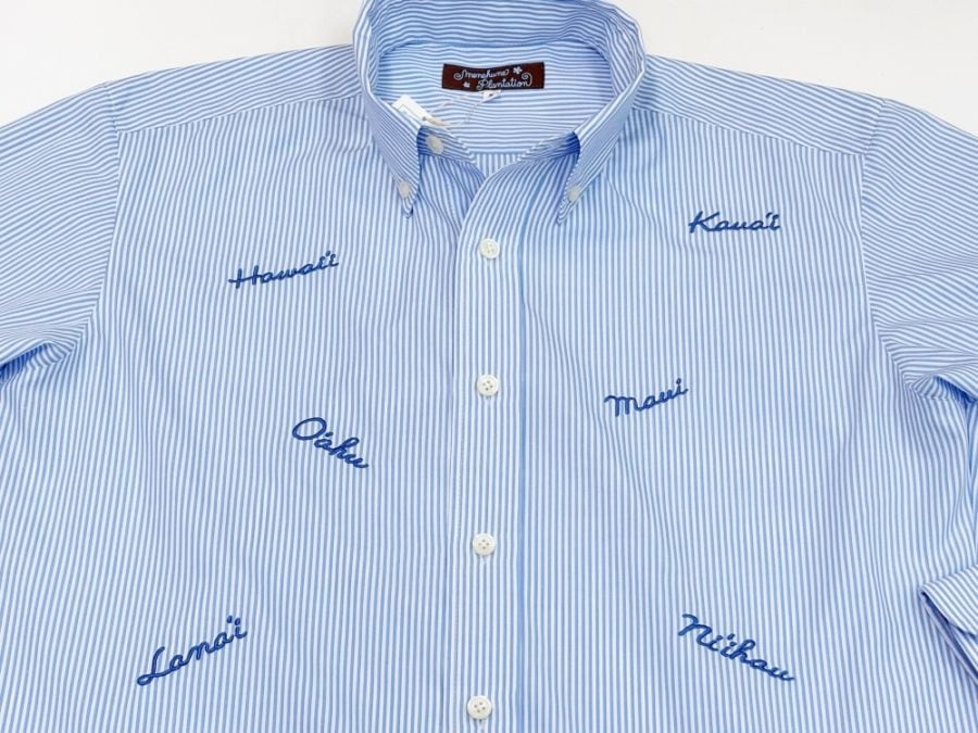 ハワイ諸島の名前が刺繍されています。
