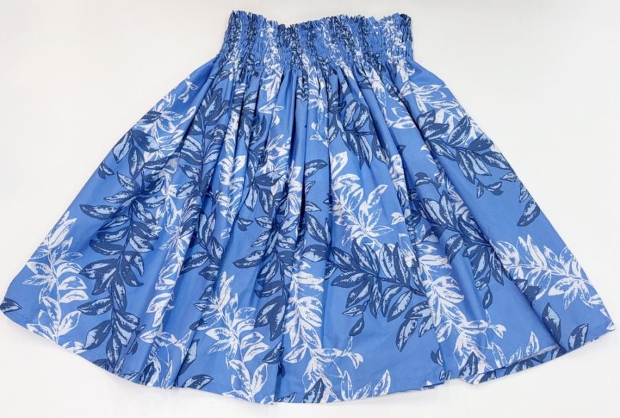 オリジナルパウスカート3.6ｍ75cm丈　マイレ・ハノハノ[ブルー］