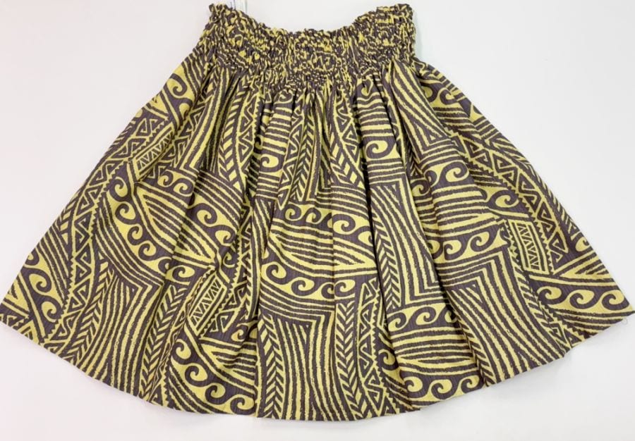 オリジナルパウスカート3.6ｍ使用70ｃｍ丈 カパ イカイカ 　 [バナナイエロー/ブラウン]