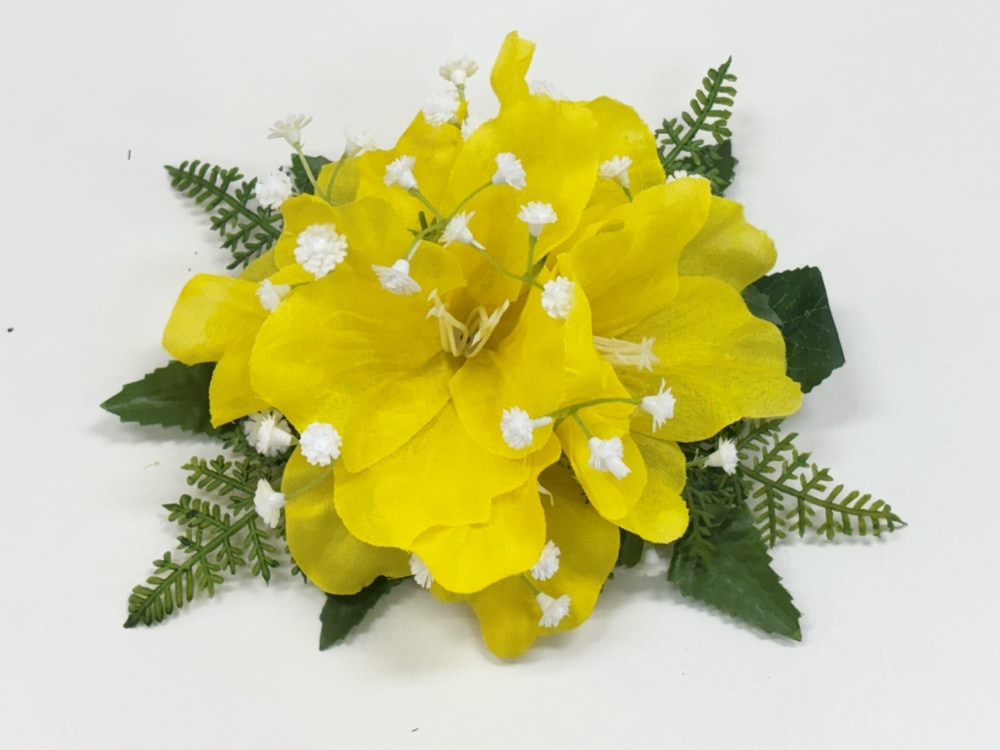 【プレミアムヘアクリップ25K-04】グラジオラスとリーフのクリップ