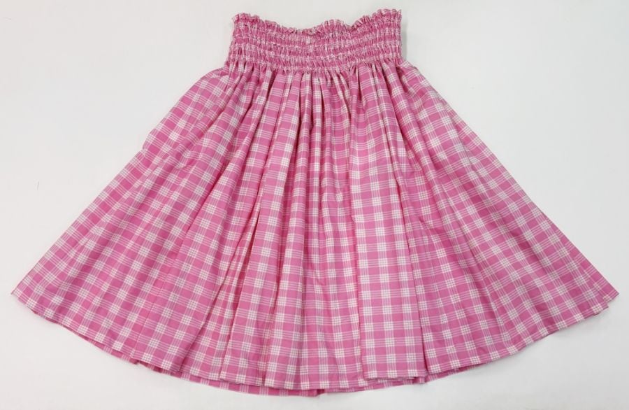 フラダンス用パウスカート サーモンピンク メネフネプランテーション 丈75㎝ フラダンス用パウスカート サーモンピンク メネフネプランテーション