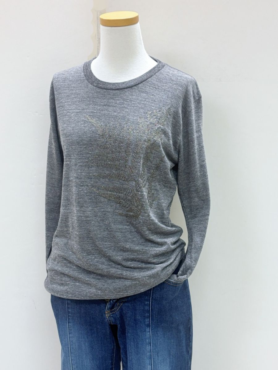 イヴァイヴァ　Tシャツ　七分袖　（ブラウニッシュグレー）