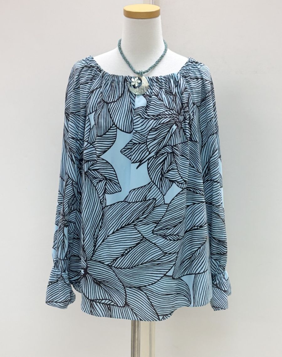 メネフネオリジナルブラウス　le'a(キ オリノリノ　キャンディーブルー）