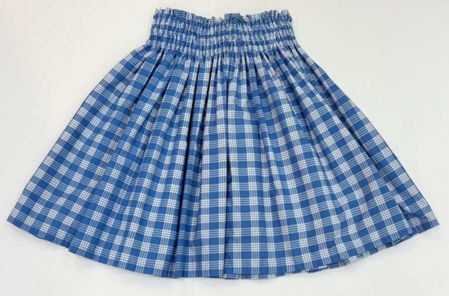 オリジナルケイキパウスカート２.5ｍパウスカート55cm丈　パラカチェック [スカイブルー]