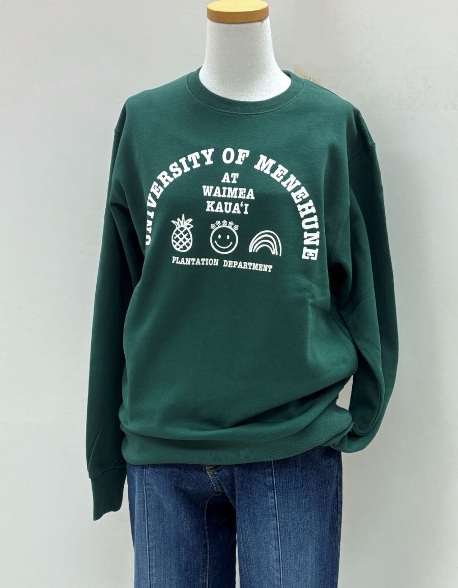 UNIVERSITY OF MENEHUNE スウェット(フォレストグリーン）