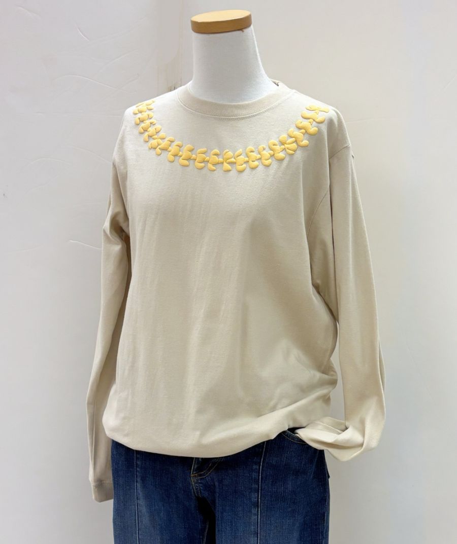Lei pua kenikeni レイプアケニケニ Tシャツ 長袖      ［サンドベージュ］