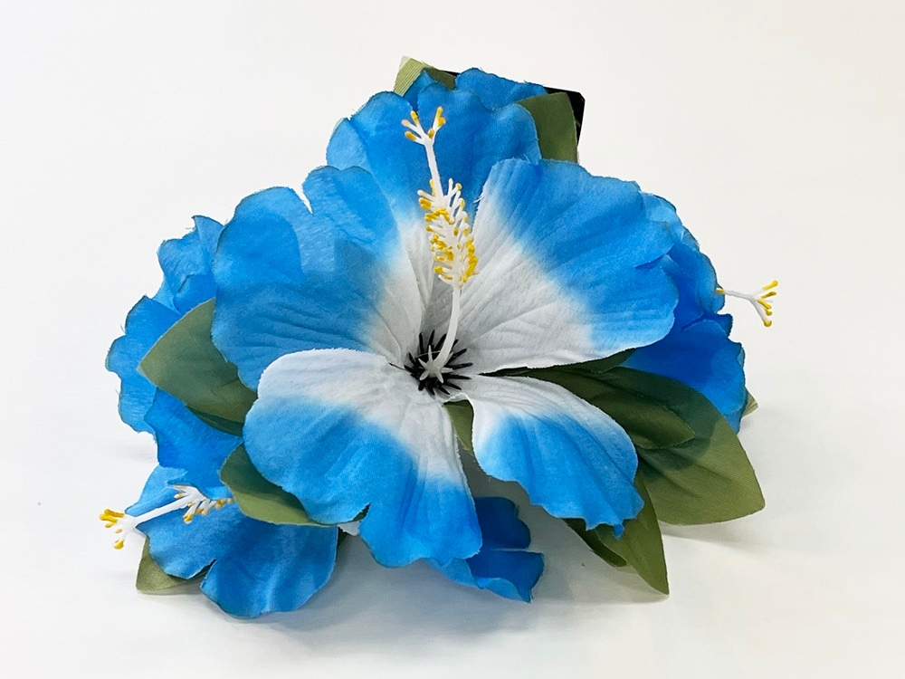 ハイビスカスヘアクリップ［ブルー］