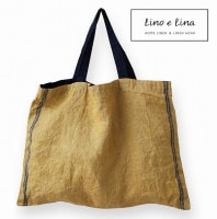 バッグ デュオ イエロー B202 リーノエリーナ Lino e Lina  リネン リネン100％ 麻 無地 布 ナチュラル おしゃれ 北欧 トートバッグ 手提げバッグ かばん バッグ  【送料無料