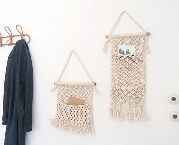 NO．364『マクラメ編みタペストリー・ウォールポケット』