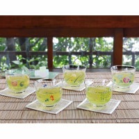 冷茶セット 冷茶揃 夏の詩 コースター付 東洋佐々木ガラス G079-T279 日本製　5個セット セット 食洗器 対応  麦茶 緑茶 ガラス アイスティー 洋食器 食器 コップ グラス フリーグラス