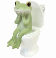 Copeau コポー トイレとカエル トイレ トイレット   小物 オブジェ カエル 置き物 置物 オブジェ 蛙 フロッグ FROG ガーデン雑貨 インテリア雑貨 小物 マスコット ミニチュア 717