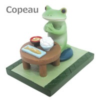 コポー いただきますカエル　72498　Copeau  置物 雑貨 小物 オブジェ カエル　置き物 置物 オブジェ  蛙 フロッグ FROG ガーデン雑貨 インテリア雑貨 小物 マスコット ミニチュア