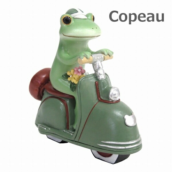 期間限定特価】バイクに乗ったカエルの置物(金属製)