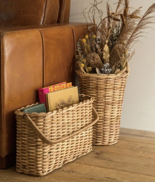 バスケット レクトハンドルバスケット 小物入れ 小物整理 収納 かご