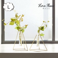 フラワーベース ガラス フラワースタンド  Lサイズ ゴールド ブラス ゴールド ＢＲＡＳＳ Horn Please 志成販売 303990  フラワーベース/木/花/フラワー/フラワーグラス/花瓶 