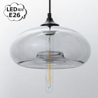 グレーグラスペンダント シェード ディスク セット ホームステッド Homestead E26ＬＥＤ 電球 シェードと灯具のセット アクシス HS2462 ガラス シェード 照明 灯具 【電球別売り】