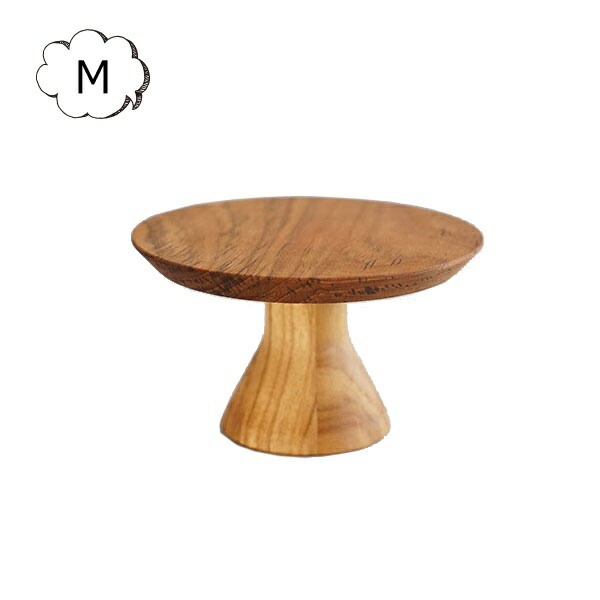 北欧ヴィンテージ　ケーキスタンド　コンポート　木製 ウッドコンポート M チーク ケーキ台 木製 木 ウッド ホーム