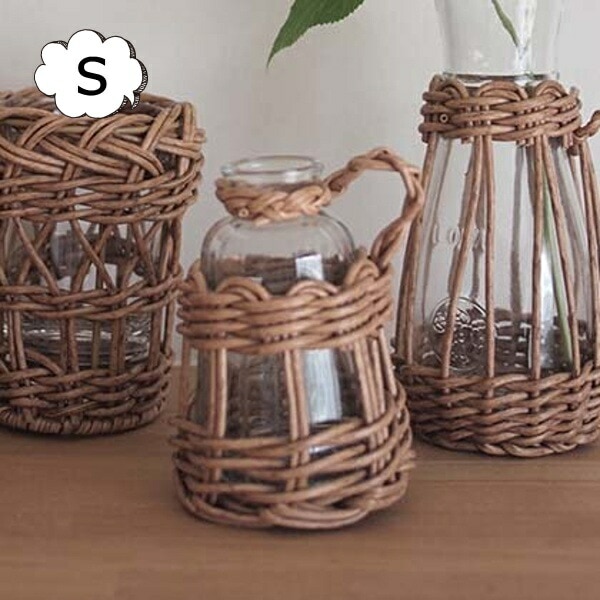 ヴァス ハンドル型 L PEガラス 花器 花瓶 フラワーベース シナリー