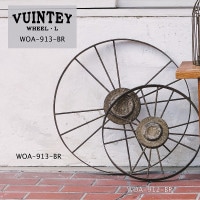 ヴィンティー・ホイール L ブラウン アンティーク風 ガーデンウィール S アイアン ガーデニング雑貨 アイアン 車輪型オーナメント 直径55cm アンティーク 置物　飾り オシャレ　おしゃれ ディス