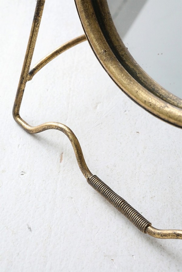 コイル・ラウンドミラー 丸型 ゴールド ミラー 鏡 フラワー コベント