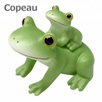 コポー おんぶする親子カエル おんぶ 親子 73784 Copeau 雑貨 置き物 置物 オブジェ ガーデン雑貨 インテリア雑貨 小物 マスコット ミニチュア かえる カエル フロッグ frog【ZV