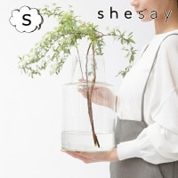 リューズガラス フラワーベース ロケート S 枝ものが活けやすい 大きいサイズ shesay 志成販売 372300 フラワーベース スタンド 花瓶 木 大きい ビッグサイズ  フラワーベース/木/花