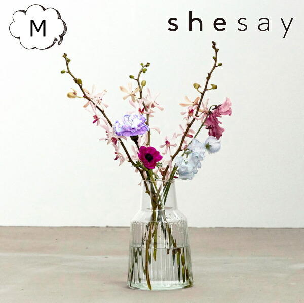花瓶 ガラスベース リューズガラス フラワーベース M shesay 志