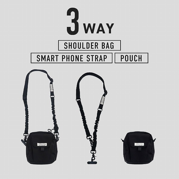 スリング ショルダーポーチ＆ストラップ ポストジェネラル ブラック