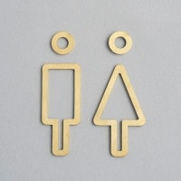 サインプレート トイレ TOILET ブラス ゴールド アンティーク調 ブダブルシー トイレ お手洗い  アイアン ドアプレート 壁飾り 壁掛け ウエルカムボード ウォールデコ インテリア小物 置物 