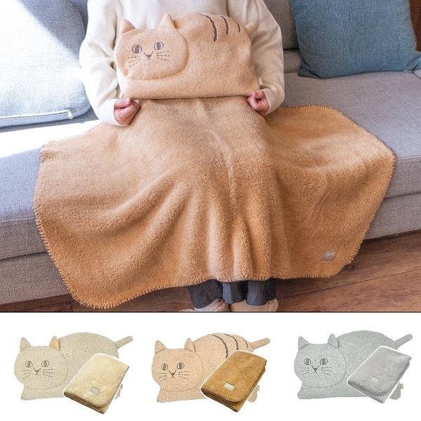 ブランケット 70×100cm にゃふにゃふ インクッション ねこ 猫 ネコ