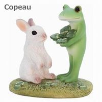 Copeau コポー 幸せクローバーカエルとうさぎ 四つ葉のクローバー 蛙 かえる 置物 マスコット ダイカイ 雑貨 小物 オブジェ カエル 置き物 置物 オブジェ 蛙 フロッグ FROG ガーデン雑