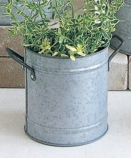 アンティーク ブリキ鉢カバー4点セット　フランス　蚤の市 ブリキポットカバー ウッドスタンド 2点セット 鉢カバー