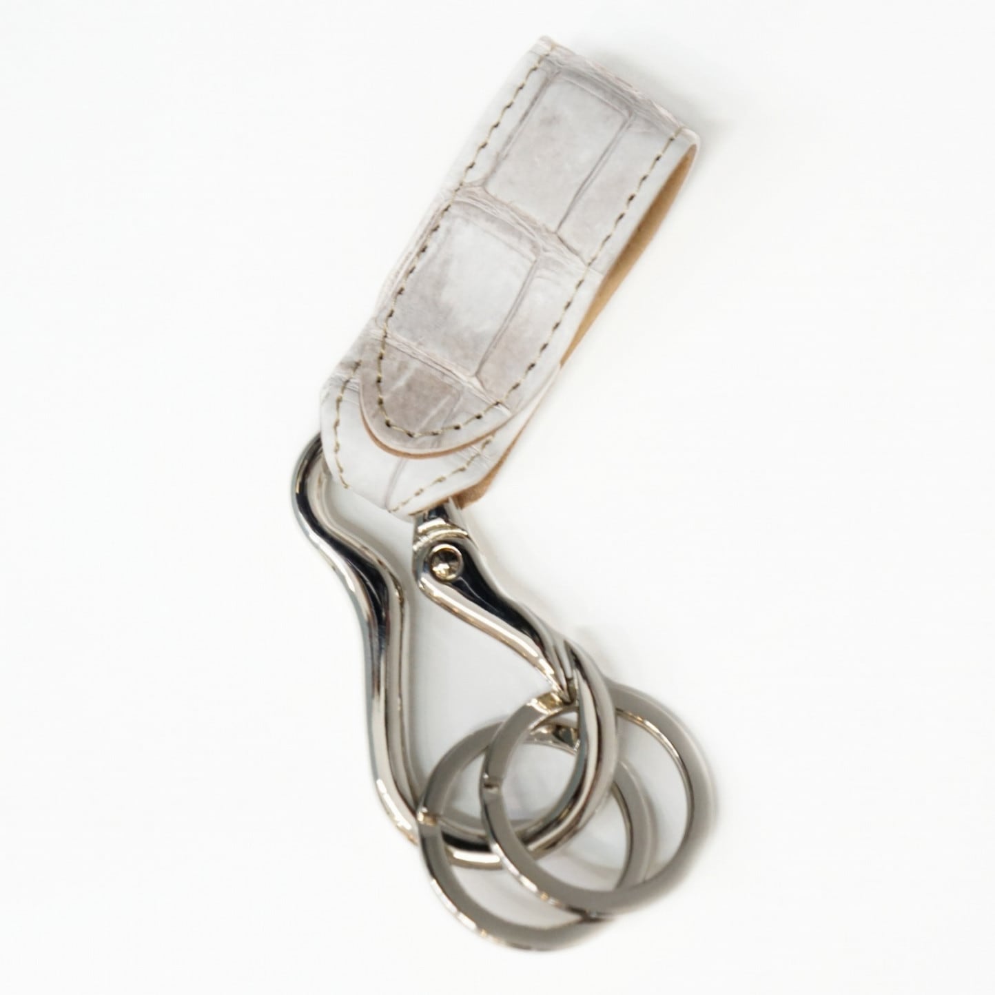 バックラッシュオイルクロコレザーキーホルダー　キーリング ISAMU KATAYAMA BACKLASH - CROCODILE KEY RING / スミ | Tempt