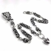 【受注生産品】GODSIZE(ゴッドサイズ) SIX WOLVES WALLET CHAIN w/1 HEART/SILVER
