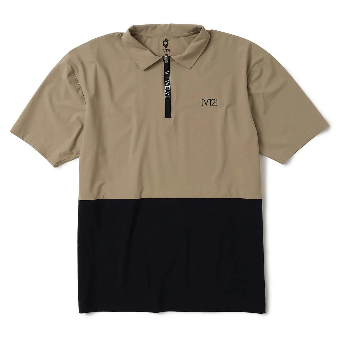 V12(ブィ・トゥエルブ)EXP ZIP POLO メンズ ポロシャツ / BEIGE(22