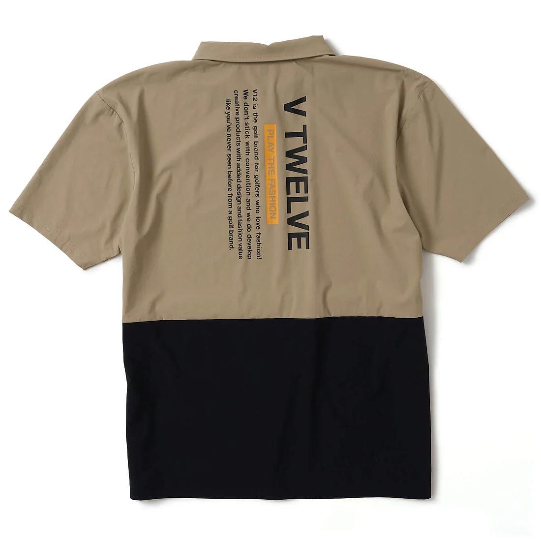 V12 メンズポロシャツ V12(ブィ・トゥエルブ)EXP ZIP POLO メンズ ポロシャツ / BEIGE(22