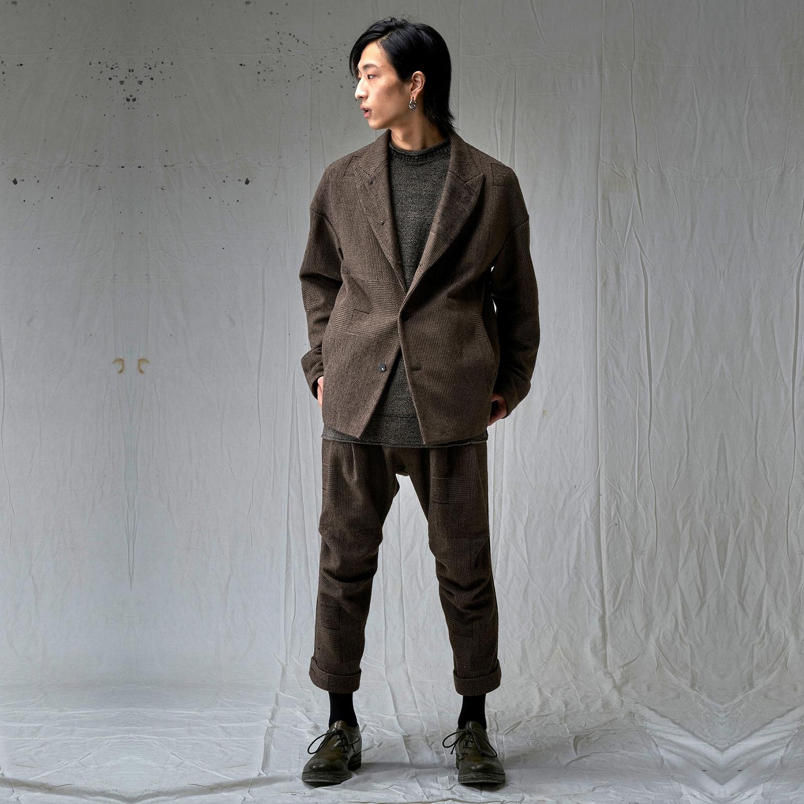 デヴォア DEVOA Baggy Cropped Pants Wool Gabardine （BLACK