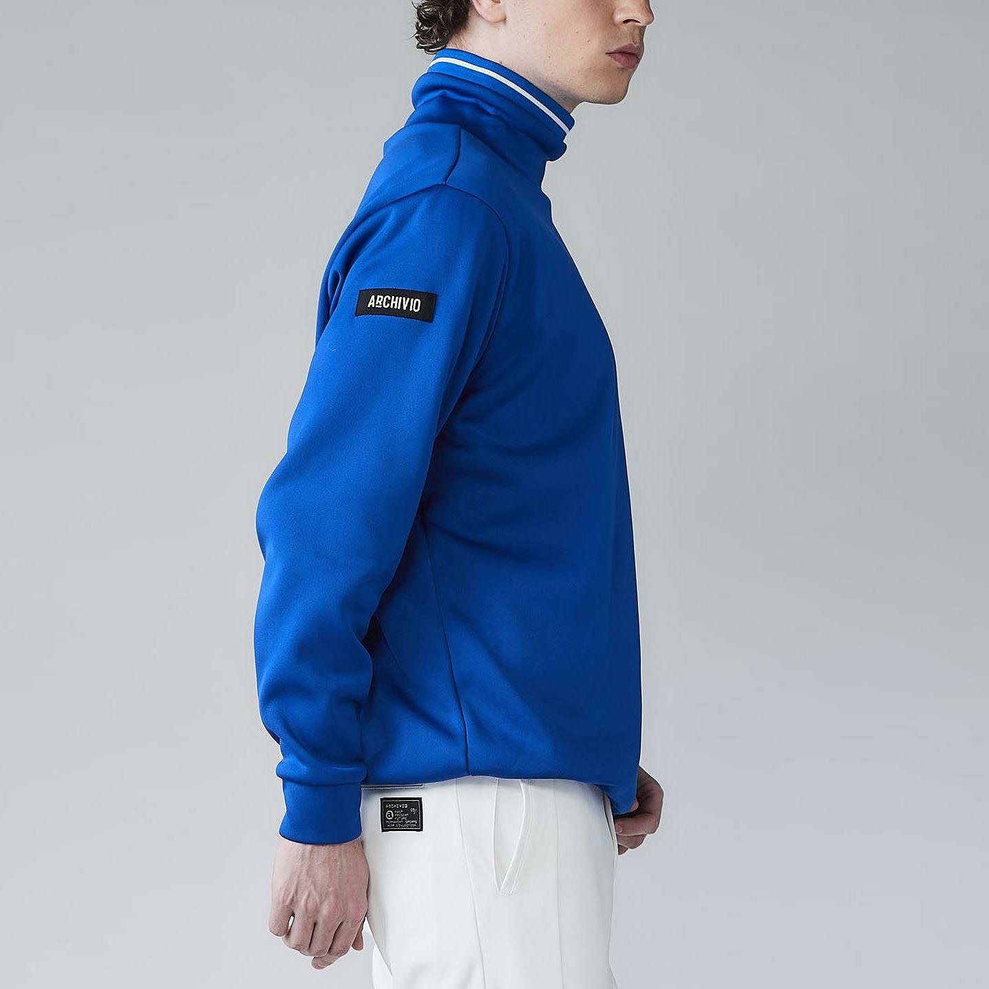 ✨希少✨アルチビオ 襟付きプルオーバー 起毛 異素材ドッキング 秋冬 40 BEFTEY / おませさんのチーティングつなぎ(ブルー)