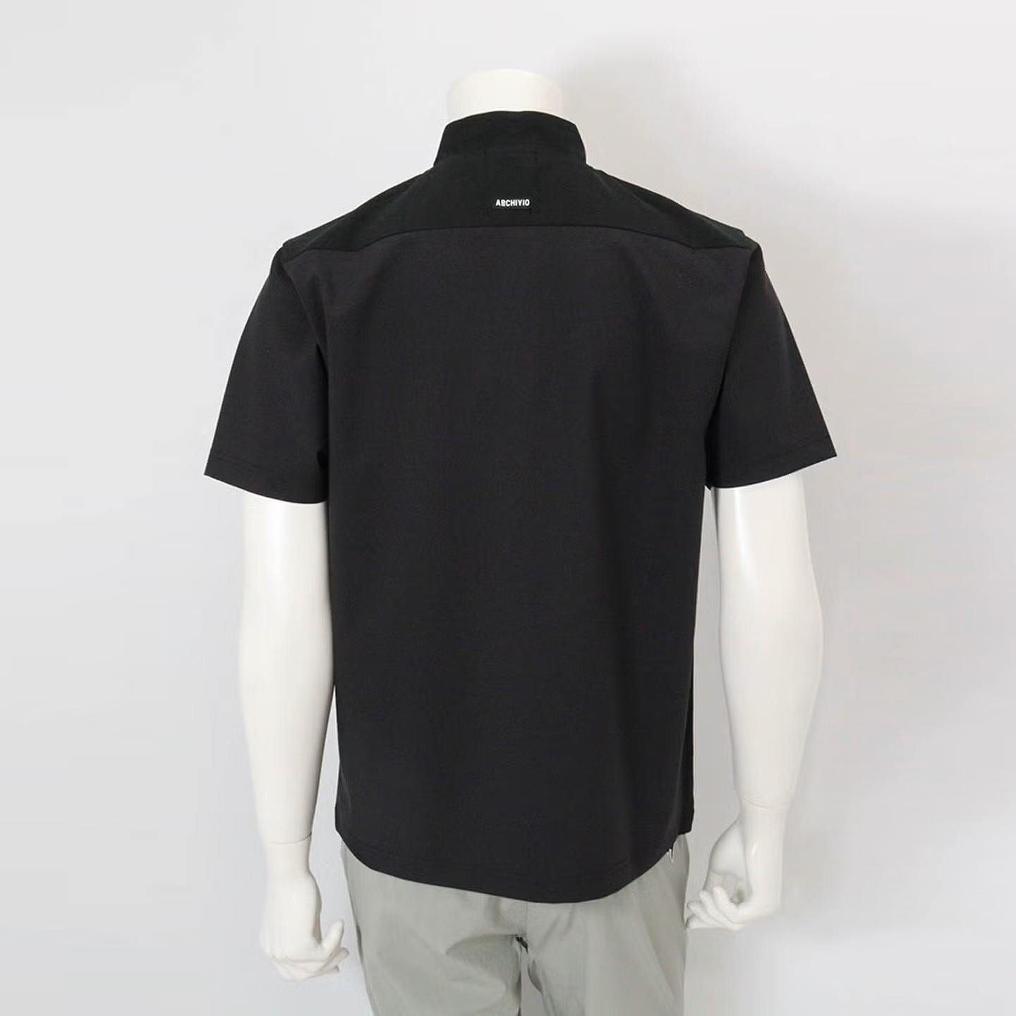 ARCHIVIO(アルチビオ)素材切替UV冷感ハーフジッププルオーバー/BLACK
