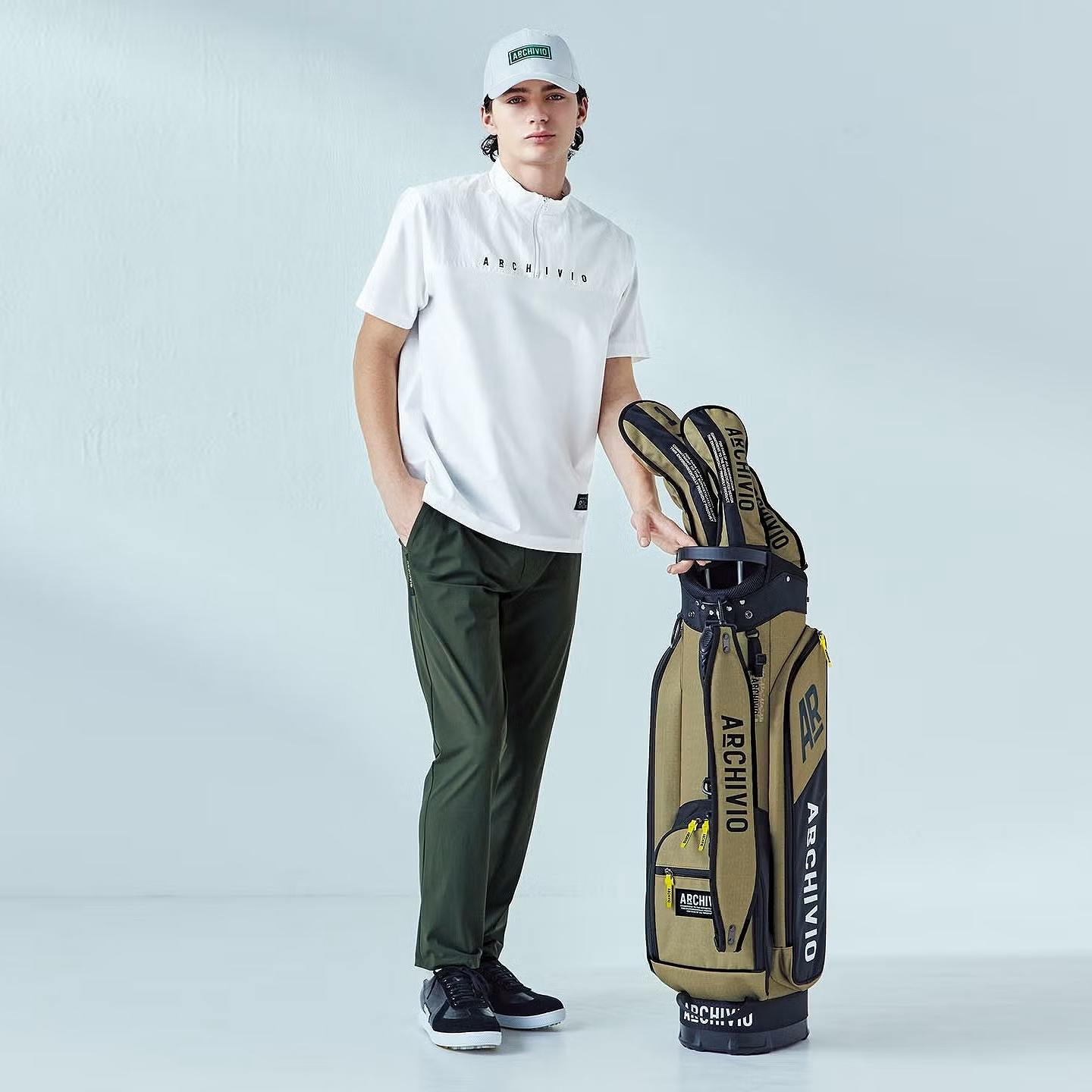 ARCHIVIO(アルチビオ)素材切替UV冷感ハーフジッププルオーバー/BLACK