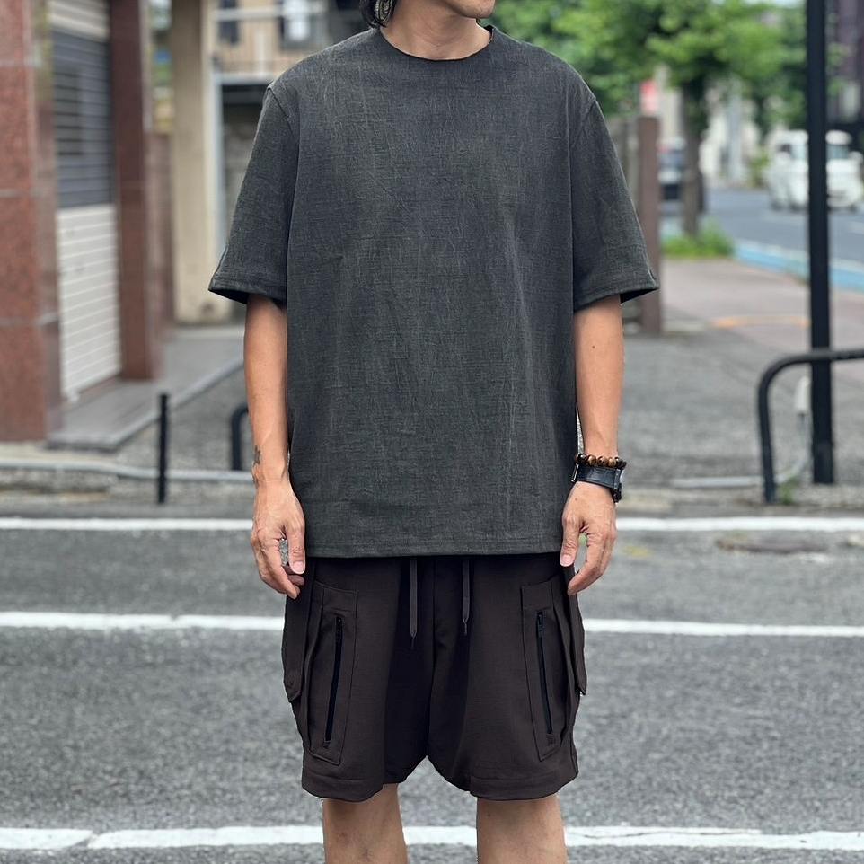 DEVOA（デヴォア）Short sleeve pigment dye jersey/CHARCOAL