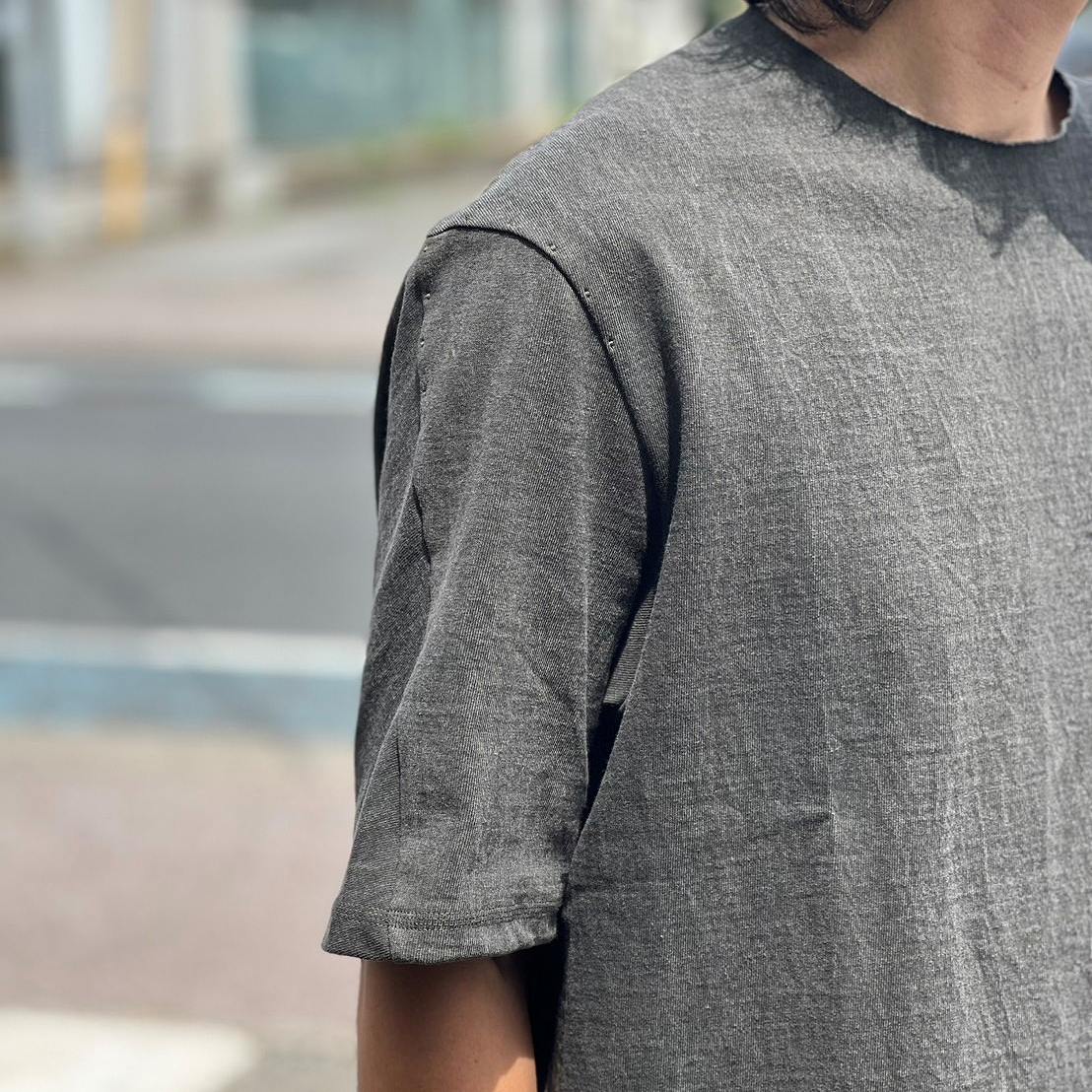 DEVOA（デヴォア）Short sleeve pigment dye jersey/CHARCOAL