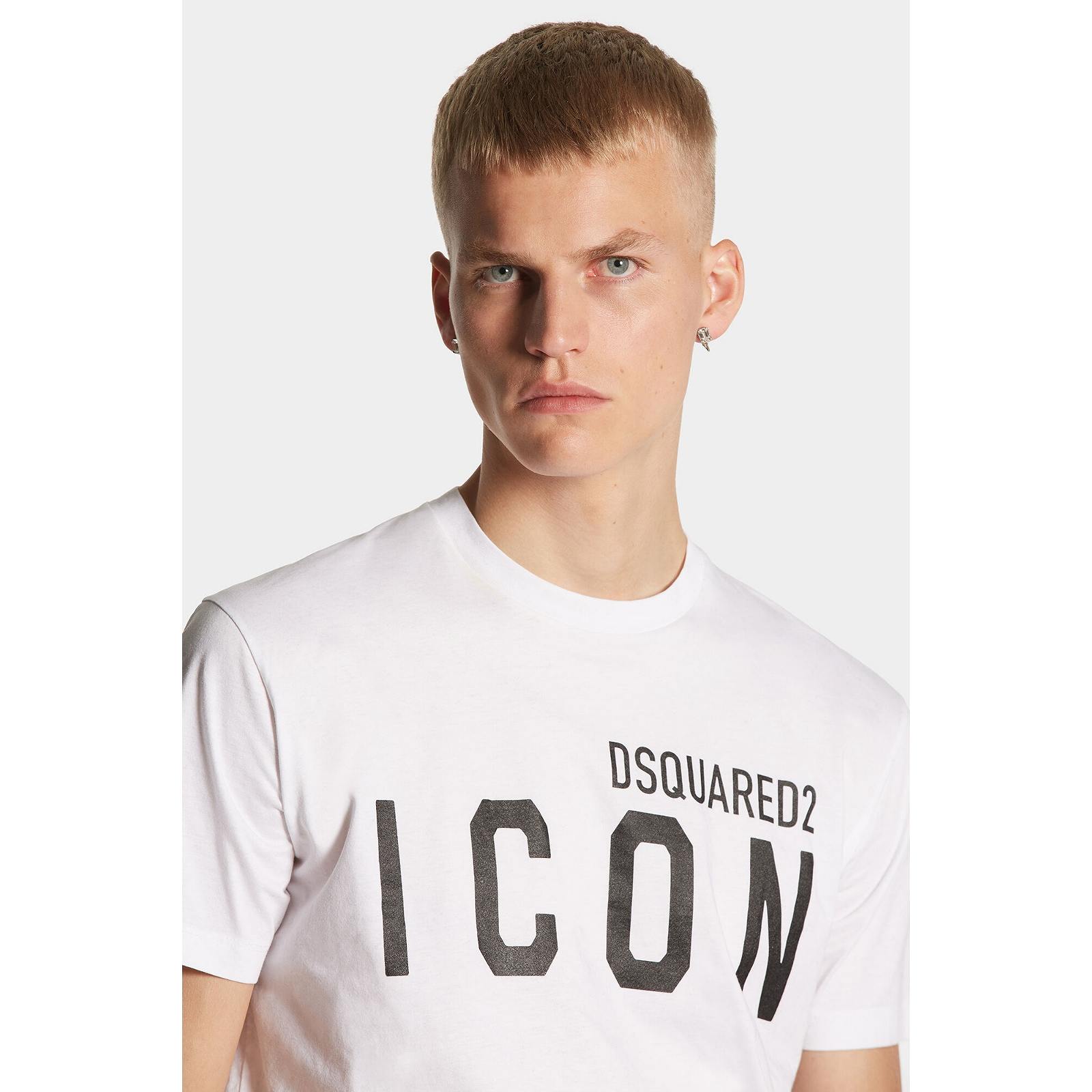 【関税込み】Dsquared2 ホワイト Be Icon Cool Tシャツ FAIR】DSQUARED2(ディースクエアード) BE ICON COOL T-SHIRT